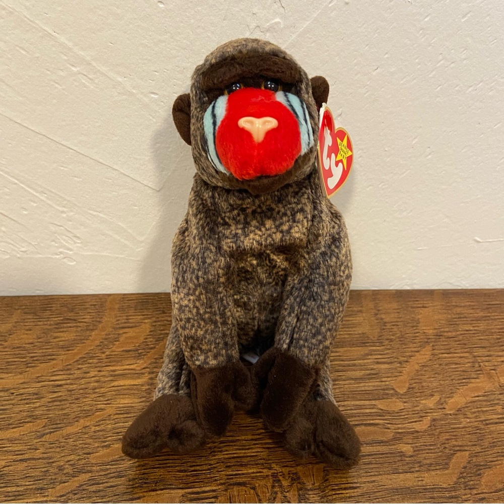 VINTAGE TY CHEEKS THE BABOON MONKEY TOY COLLECTIBLE 90s BEANIE BABY
